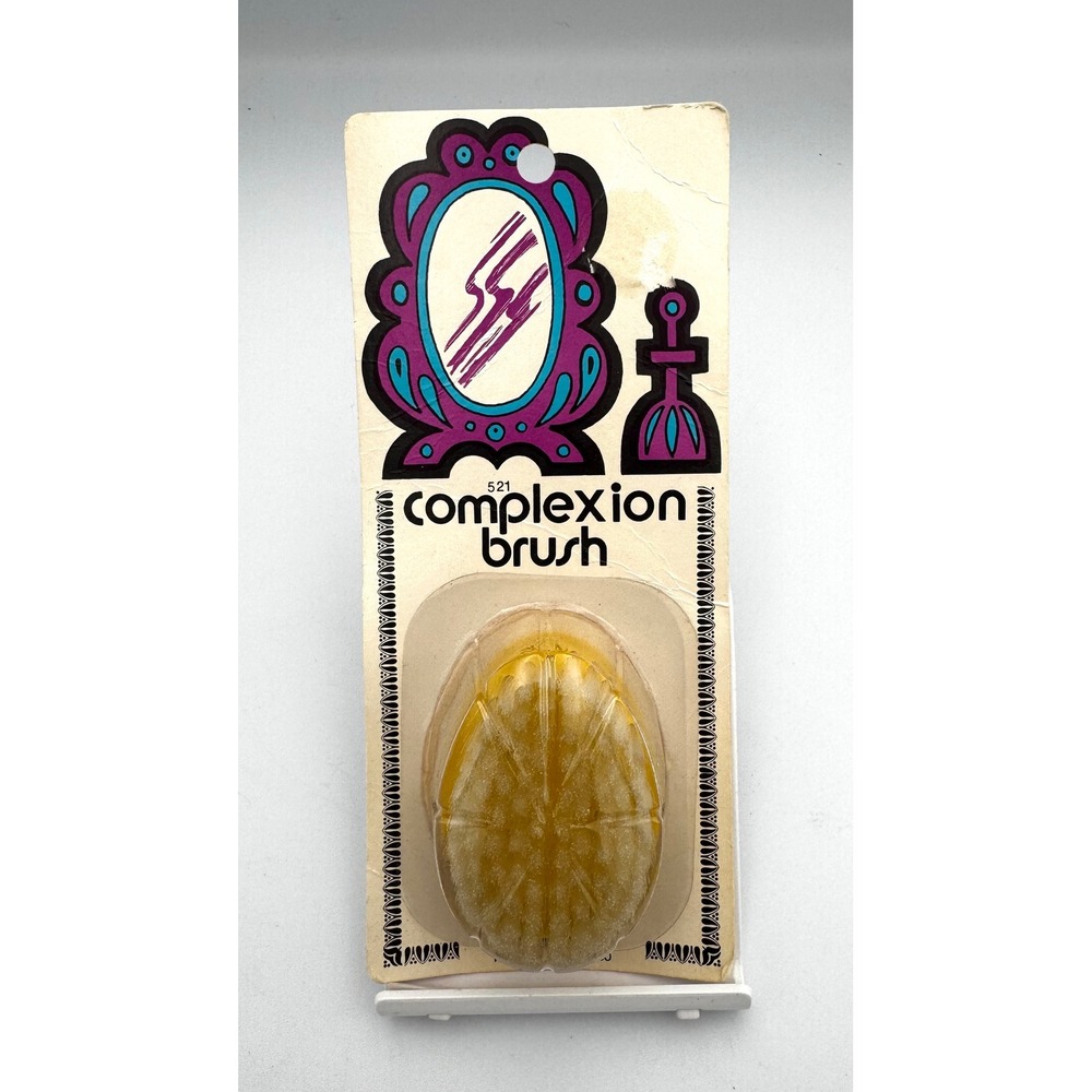 Rare Vintage 1970s Vistron Pro Complexion Brush New In Package Pop Art Beauty